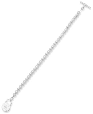 Polished Bead Toggle Bracelet in Sterling Silver