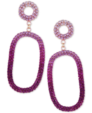 image of Guess Ombre Crystal Oval Drop Earrings