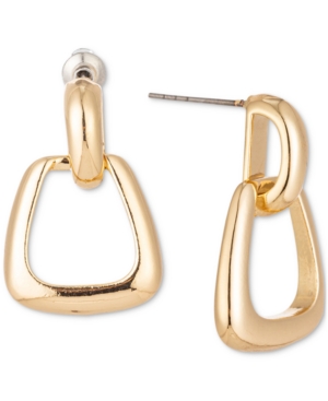 image of Charter Club Gold-Tone Open Square Drop Earrings, Created for Macy-s