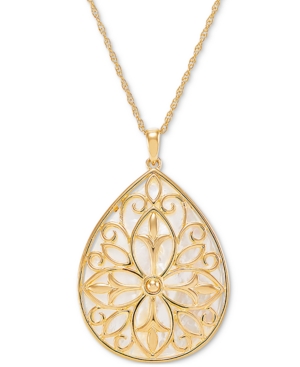 image of Mother-of-Pearl Teardrop Filigree 18