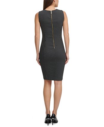 Calvin Klein Polka-Dot Sheath Dress - Macy's