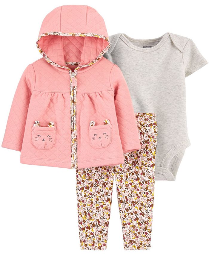 Carter's Baby Girl 3Piece Quilted Little Cardigan Set Macy's