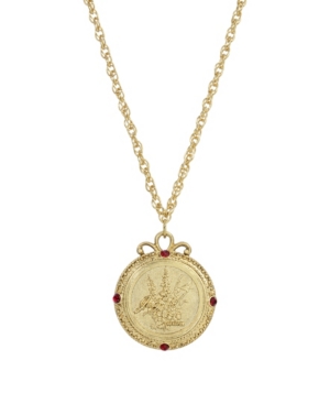 image of 2028 Women-s Gold Tone July Flower of the Month Larkspur Necklace