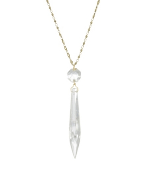 image of 2028 Women-s Gold Tone Clear Crystal Icicle Necklace