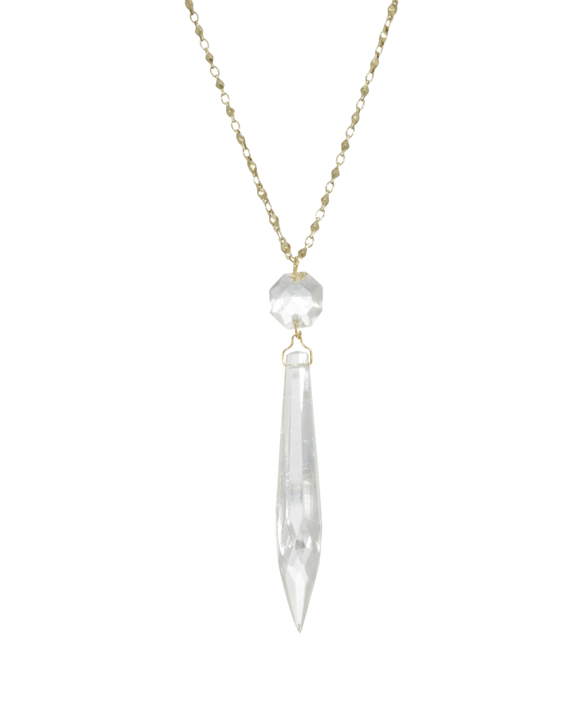 Women's Gold Tone Clear Crystal Icicle Necklace - Gold
