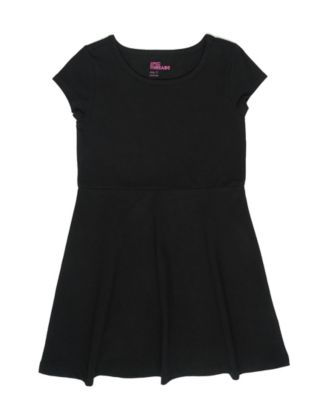 girls short sleeve black dress
