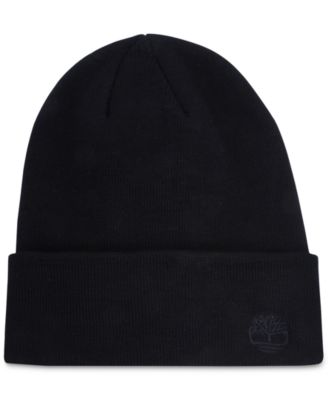 Timberland Women's Tonal Flat Embroidery Beanie, Black, One Size