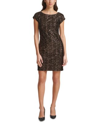 Eliza J Sequin Velvet Sheath Dress - Macy's