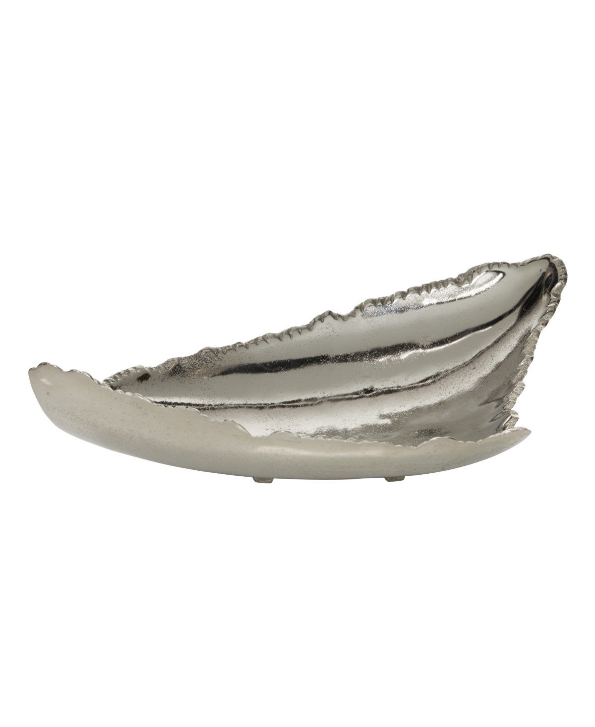 Cosmoliving By Cosmopolitan Silver Aluminum Contemporary Tray, 5 " X 16 " X 11 " In Silver-tone