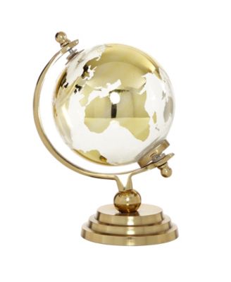 CosmoLiving by Cosmopolitan 7" Gold Globe with Tiered Base