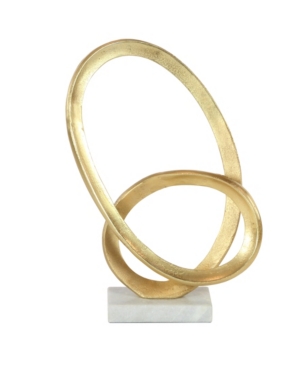 Cosmoliving By Cosmopolitan Gold Aluminum Sculpture, Geometric 17 X 12 X 4 In Gold-tone