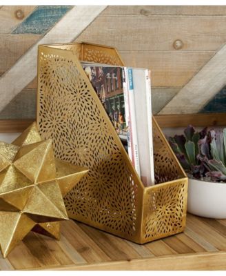 by Cosmopolitan Gold Iron Glam Magazine Holder, 12 x 5 x 10