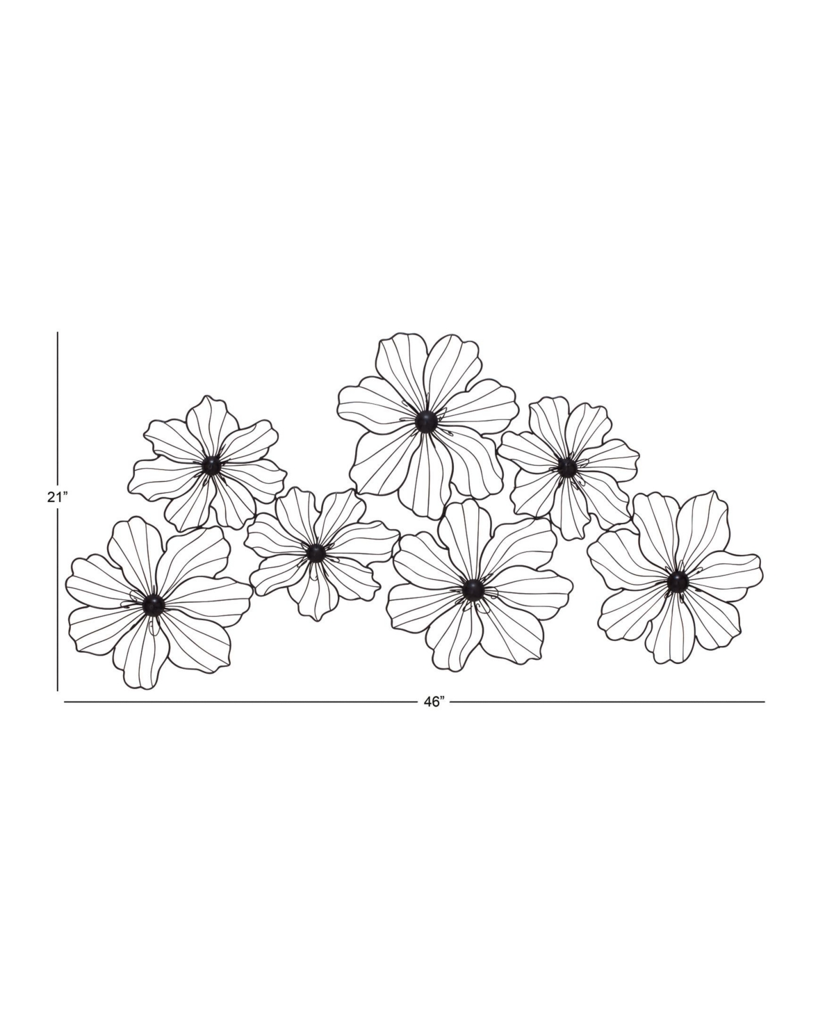 CosmoLiving by CosmopolitanMetal Modern Floral Wall Decor, 43