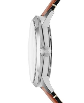 Men's Townsman Brown Leather Strap Watch 48mm