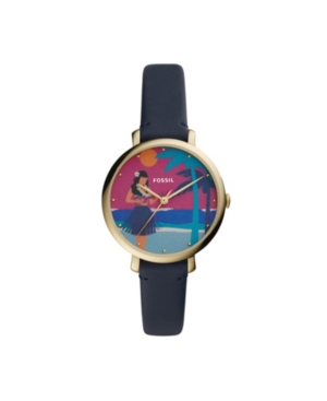 image of Fossil Women-s Kalya Navy Leather Strap 36mm