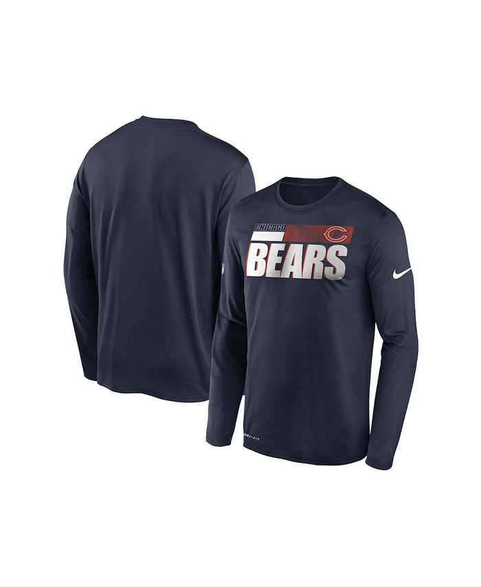 Nike Chicago Bears Men's Legend Sideline Long Sleeve T-Shirt - Macy's