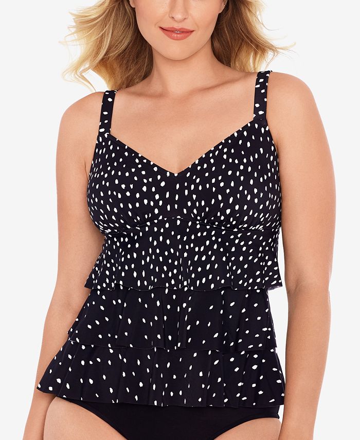 Swim Solutions Tiered Tankini Top, Created for Macy's - Macy's