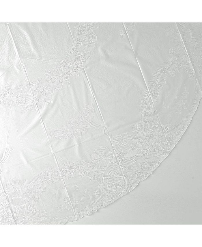 Violet Table Linens Violet Vinyl Lace Battenberg Embossed Floral