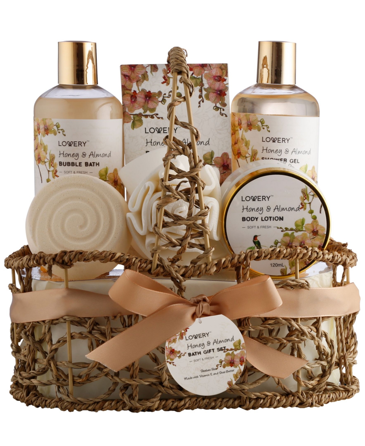 Lovery Honey and Almond Body Care 8 Piece Gift Set