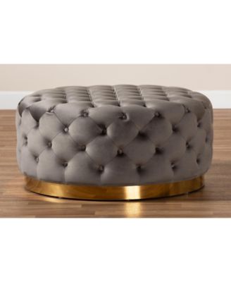 Sasha Glam and Luxe Round Cocktail Ottoman