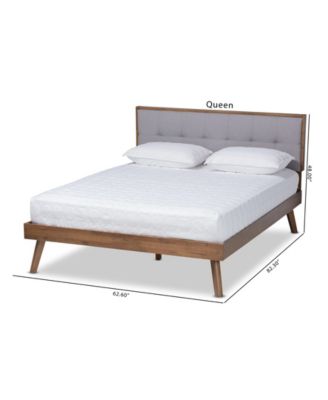 Alke Mid-Century Modern Queen Size Platform Bed