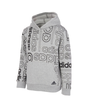 image of Big Boys Long Sleeve Grid Print Hooded Pullover