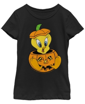 Big Girls Looney Tunes Tweet Pumpkin Short Sleeve T-shirt