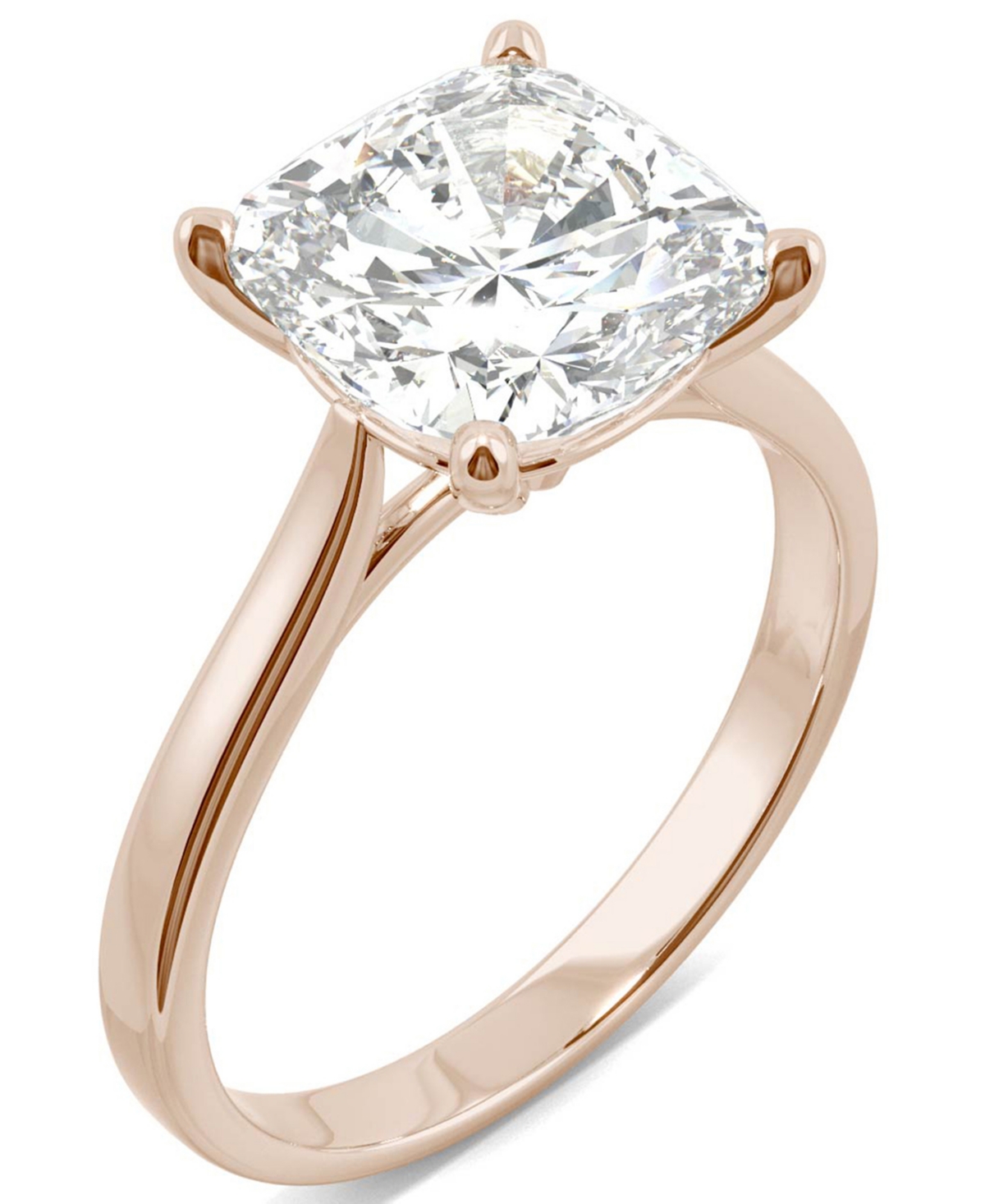 Charles & Colvard Moissanite Cushion Solitaire Ring (3-1/3 ct. tw.) in 14k White, Yellow or Rose Gold