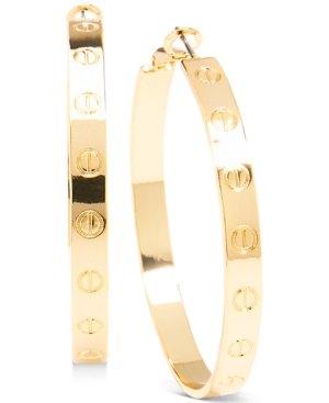 image of Zenzii Medium Bolt-Look Hoop Earrings, 2