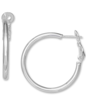 image of Giani Bernini Medium Tube Hoop Earrings in Sterling Silver, 1.18