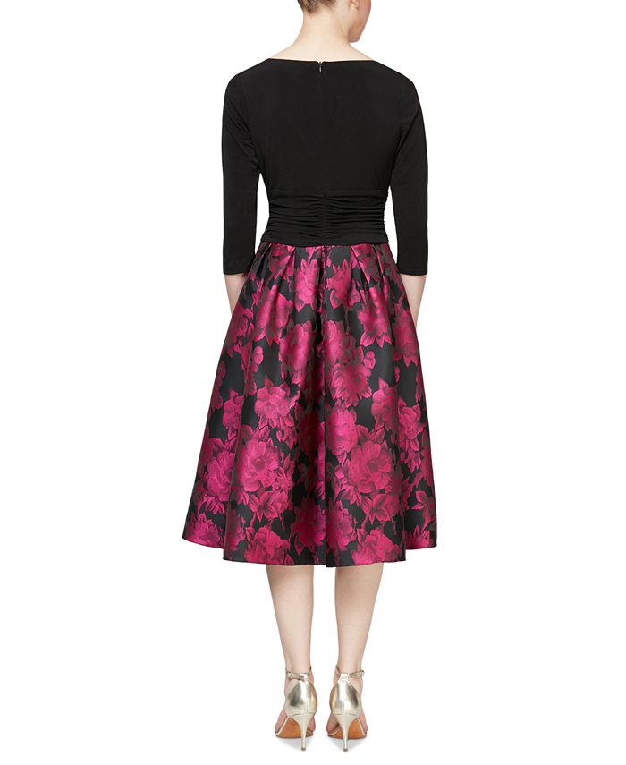 SL Fashions Printed-Skirt High-Low Dress - Macy's