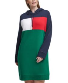 Plus Size Colorblocked Hoodie Dress  