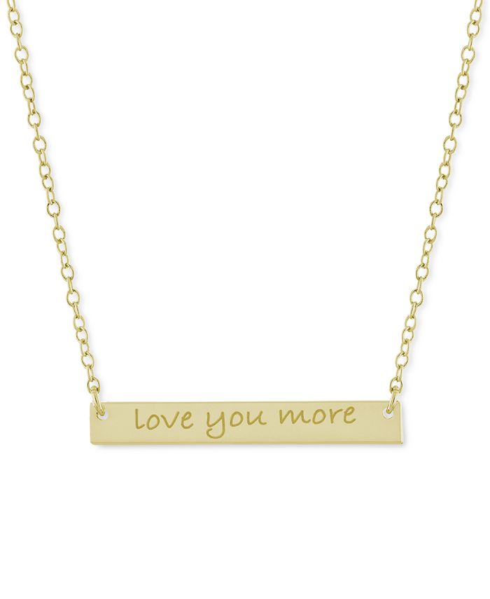 Giani Bernini - "Love you More" Bar Pendant Necklace, 16" + 2" extender