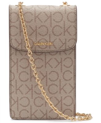 calvin klein hailey signature chain phone carrier crossbody