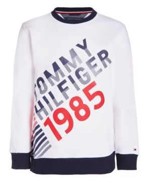 image of Tommy Hilfiger Little Boys 1985 Printed Mesh Crew Sweatshirt