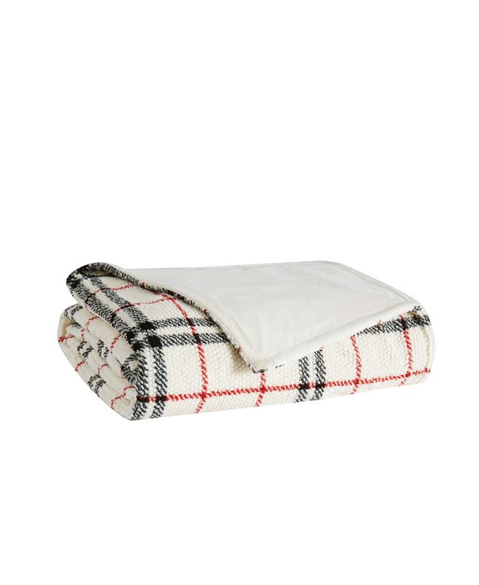 London Fog Popcorn Plaid Plush Blanket, King Macy's
