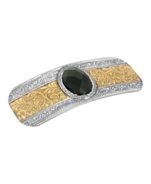 image of Women-s Silver-Tone and Gold-Tone Faceted Hair Barrette