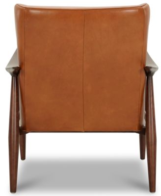 jollene leather winged accent chair