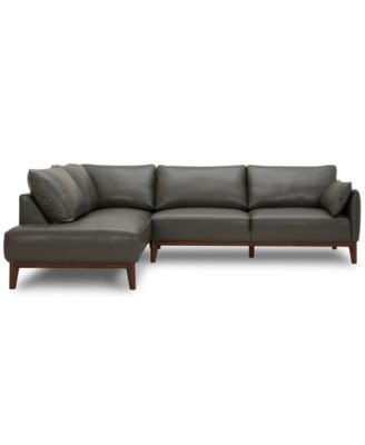 Jollene Leather 2-Pc. Sectional with Chaise, Created for Macy's
