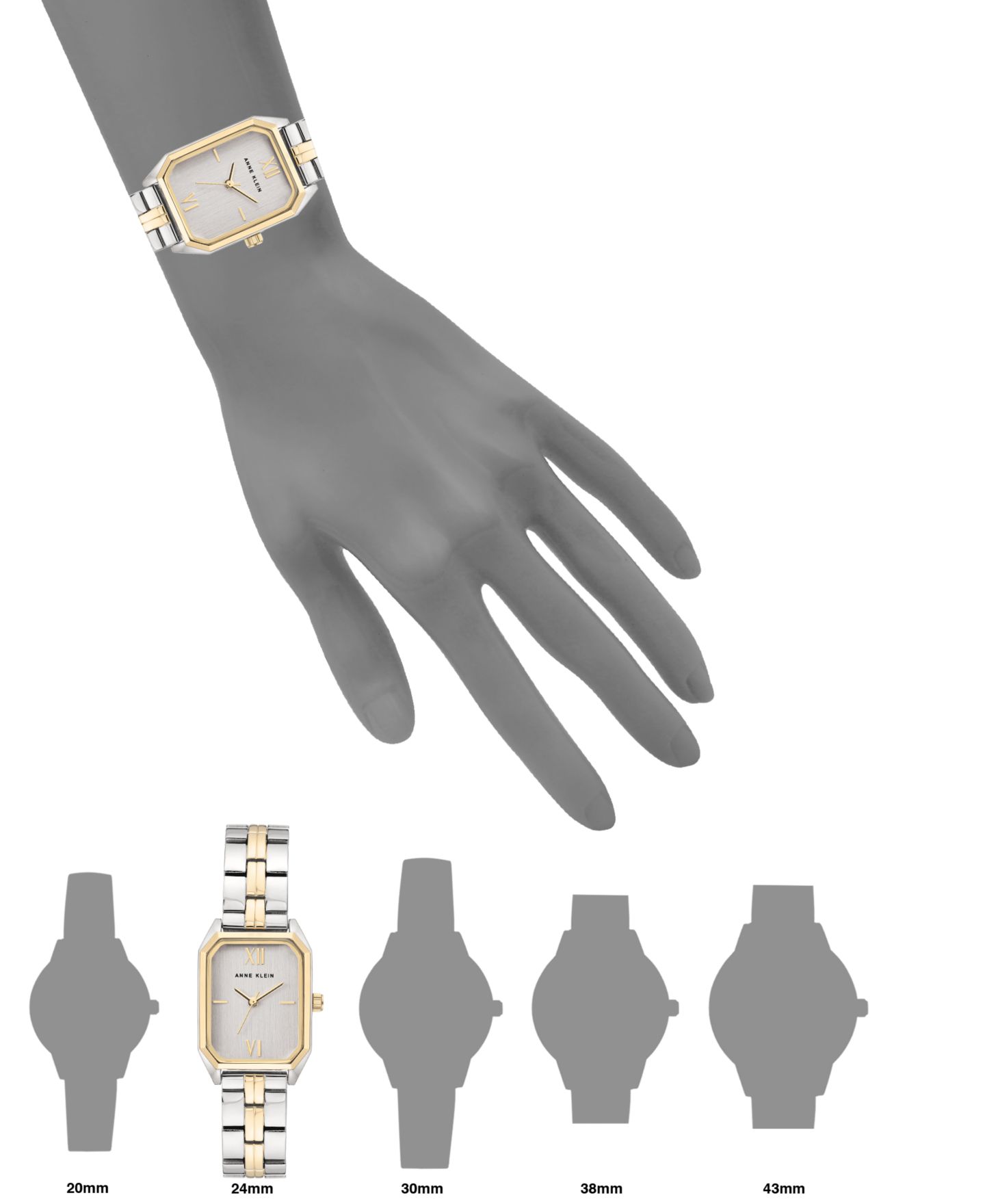 Женские часы Anne Klein Two-Tone Bracelet Watch 24mm — фото 4