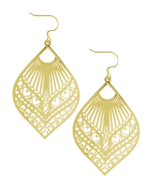 image of Large Filigree Marquise Drop Earring in Fine Silver Plate