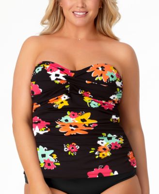 plus size bandeau tankini top