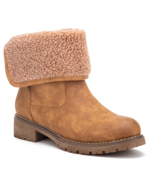 image of Olivia Miller Women-s Cozy Me Up Foldover Booties Women-s Shoes