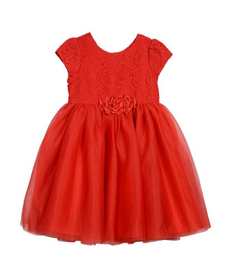 Laura Ashley Little Girls Mesh Skirt Lace Bodice Dress - Macy's