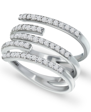 image of Giani Bernini Cubic Zirconia Five Row Wrap Ring in Sterling Silver, Created for Macy-s