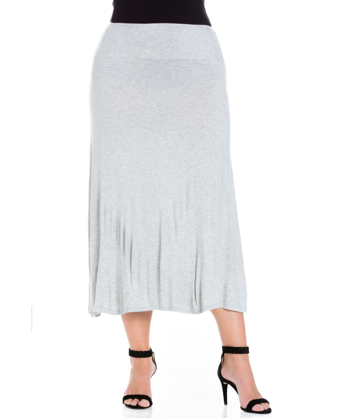 24seven Comfort Apparel Plus Size Maxi Skirt