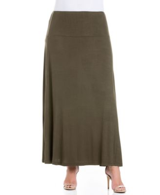 plus size green maxi skirt