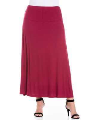 women's plus size maxi skirts red