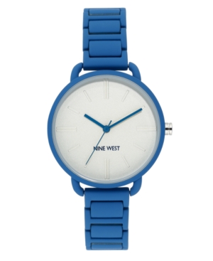 image of Nine West Women-s Blue Rubberized Bracelet Watch, 36mm