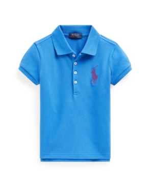 image of Little Girls Big Pony Stretch Mesh Polo